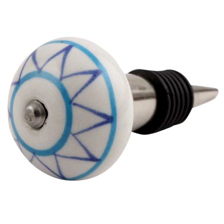Border Ceramic Wine Stopper (Pack Of One Piece)